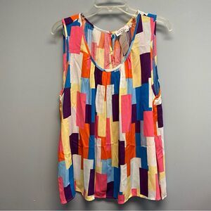 Emily Wonder Vibrant Multicolor Geometric Tank Top NWT